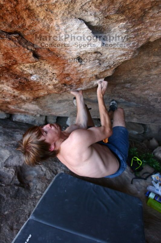 Rock climbing in Hueco Tanks State Park and Historic Site during the Hueco Tanks Awesome Fest 2.0 trip, Saturday, September 04, 2010.
Filename: SRM_20100904_15230566.JPG
Aperture: f/4.0
Shutter Speed: 1/400
Body: Canon EOS 20D
Lens: Canon EF 16-35mm f/2.8 L