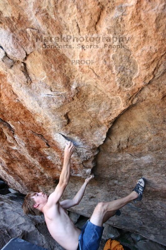 Rock climbing in Hueco Tanks State Park and Historic Site during the Hueco Tanks Awesome Fest 2.0 trip, Saturday, September 04, 2010.
Filename: SRM_20100904_15301779.JPG
Aperture: f/4.0
Shutter Speed: 1/400
Body: Canon EOS 20D
Lens: Canon EF 16-35mm f/2.8 L