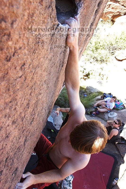 Rock climbing in Hueco Tanks State Park and Historic Site during the Hueco Tanks Awesome Fest 2.0 trip, Sunday, September 05, 2010.
Filename: SRM_20100905_12120466.JPG
Aperture: f/5.6
Shutter Speed: 1/500
Body: Canon EOS 20D
Lens: Canon EF 16-35mm f/2.8 L