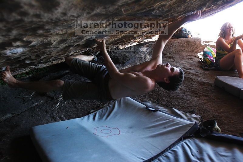 Rock climbing in Hueco Tanks State Park and Historic Site during the Hueco Tanks Awesome Fest 2.0 trip, Sunday, September 05, 2010.
Filename: SRM_20100905_16172757.JPG
Aperture: f/2.8
Shutter Speed: 1/200
Body: Canon EOS 20D
Lens: Canon EF 16-35mm f/2.8 L