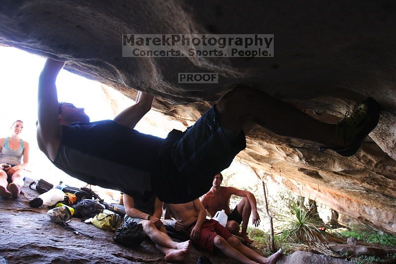 Rock climbing in Hueco Tanks State Park and Historic Site during the Hueco Tanks Awesome Fest 2.0 trip, Sunday, September 05, 2010.
Filename: SRM_20100905_16200865.JPG
Aperture: f/2.8
Shutter Speed: 1/200
Body: Canon EOS 20D
Lens: Canon EF 16-35mm f/2.8 L