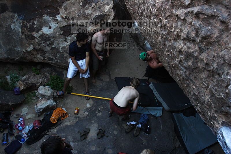 Rock climbing in Hueco Tanks State Park and Historic Site during the Hueco Tanks Awesome Fest 2.0 trip, Sunday, September 05, 2010.

Filename: SRM_20100905_19085402.JPG
Aperture: f/4.0
Shutter Speed: 1/200
Body: Canon EOS 20D
Lens: Canon EF 16-35mm f/2.8 L