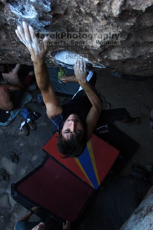 Rock climbing in Hueco Tanks State Park and Historic Site during the Hueco Tanks Awesome Fest 2.0 trip, Sunday, September 05, 2010.
Filename: SRM_20100905_19104005.JPG
Aperture: f/4.0
Shutter Speed: 1/200
Body: Canon EOS 20D
Lens: Canon EF 16-35mm f/2.8 L