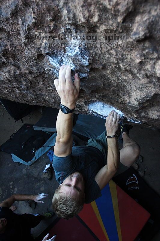 Rock climbing in Hueco Tanks State Park and Historic Site during the Hueco Tanks Awesome Fest 2.0 trip, Sunday, September 05, 2010.
Filename: SRM_20100905_19115813.JPG
Aperture: f/4.0
Shutter Speed: 1/200
Body: Canon EOS 20D
Lens: Canon EF 16-35mm f/2.8 L