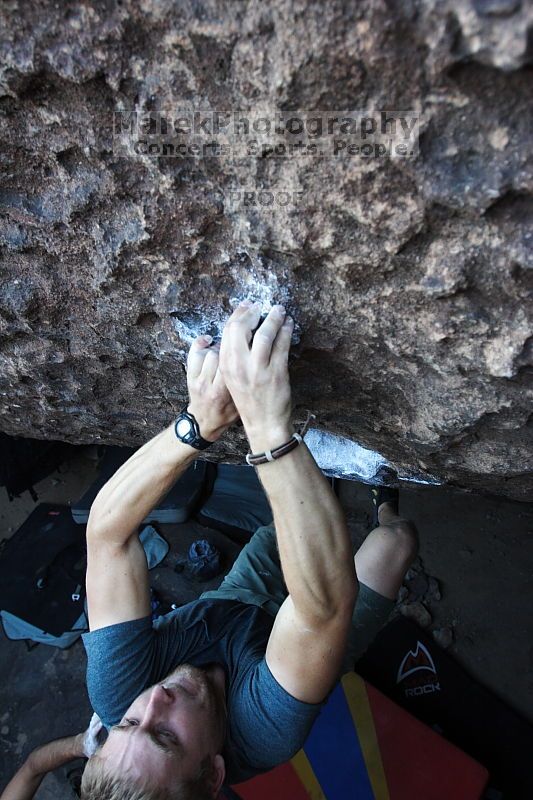 Rock climbing in Hueco Tanks State Park and Historic Site during the Hueco Tanks Awesome Fest 2.0 trip, Sunday, September 05, 2010.

Filename: SRM_20100905_19120116.JPG
Aperture: f/4.0
Shutter Speed: 1/200
Body: Canon EOS 20D
Lens: Canon EF 16-35mm f/2.8 L