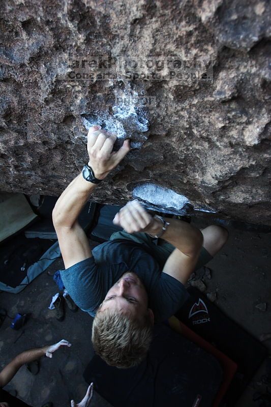 Rock climbing in Hueco Tanks State Park and Historic Site during the Hueco Tanks Awesome Fest 2.0 trip, Sunday, September 05, 2010.

Filename: SRM_20100905_19144025.JPG
Aperture: f/4.0
Shutter Speed: 1/200
Body: Canon EOS 20D
Lens: Canon EF 16-35mm f/2.8 L