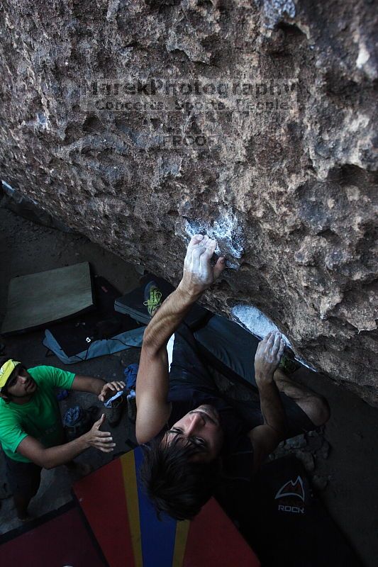 Rock climbing in Hueco Tanks State Park and Historic Site during the Hueco Tanks Awesome Fest 2.0 trip, Sunday, September 05, 2010.
Filename: SRM_20100905_19175645.JPG
Aperture: f/5.6
Shutter Speed: 1/250
Body: Canon EOS 20D
Lens: Canon EF 16-35mm f/2.8 L