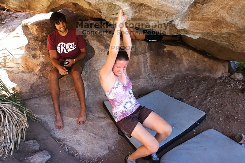 Rock climbing in Hueco Tanks State Park and Historic Site during the Hueco Tanks Awesome Fest 2.0 trip, Monday, September 06, 2010.

Filename: SRM_20100906_11465308.JPG
Aperture: f/4.0
Shutter Speed: 1/160
Body: Canon EOS 20D
Lens: Canon EF 16-35mm f/2.8 L