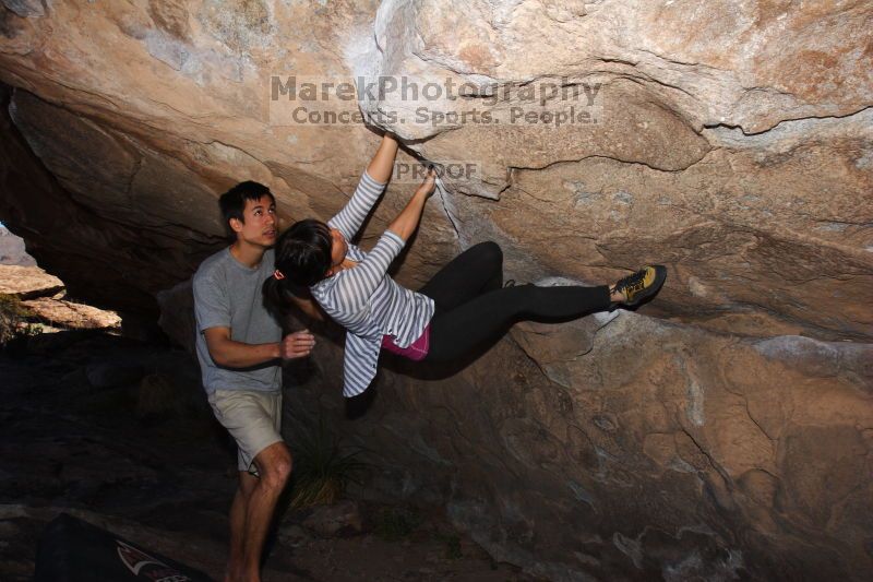 Bouldering in Hueco Tanks on 03/18/2016 with Blue Lizard Climbing and Yoga
Filename: SRM_20160318_1007320.jpg
Aperture: f/10.0
Shutter Speed: 1/250
Body: Canon EOS 20D
Lens: Canon EF 16-35mm f/2.8 L
