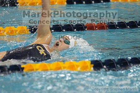 Anna Saum placed 4th versus UVA in the women's 100 yd backstroke
Filename: crw_3752_std.jpg
Aperture: f/4.0
Shutter Speed: 1/500
Body: Canon EOS DIGITAL REBEL
Lens: Canon EF 300mm f/2.8 L IS