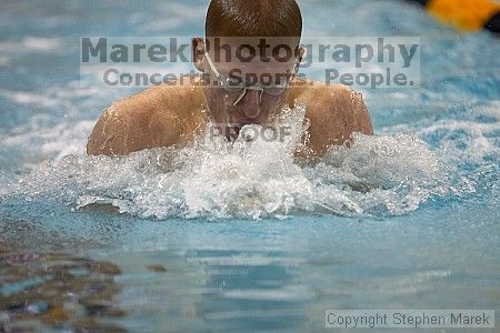 Alex Williams competed in the men's 100 yd breaststroke against UVA
Filename: crw_3801_std.jpg
Aperture: f/2.8
Shutter Speed: 1/500
Body: Canon EOS DIGITAL REBEL
Lens: Canon EF 80-200mm f/2.8 L