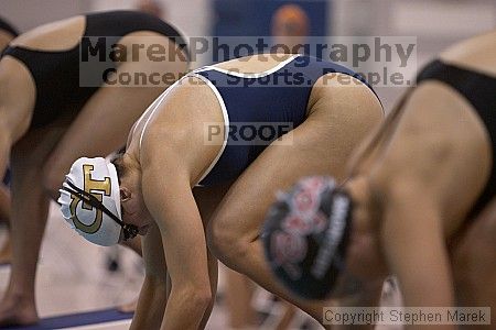 Alison Walker placed 6th in the 100m breaststroke against FSU, UMD and VT

Filename: crw_3013_std.jpg
Aperture: f/2.8
Shutter Speed: 1/500
Body: Canon EOS DIGITAL REBEL
Lens: Canon EF 80-200mm f/2.8 L