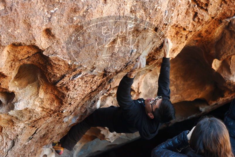Bouldering in Hueco Tanks on 11/02/2018 with Blue Lizard Climbing and Yoga
Filename: SRM_20181102_1042561.jpg
Aperture: f/4.0
Shutter Speed: 1/160
Body: Canon EOS-1D Mark II
Lens: Canon EF 50mm f/1.8 II