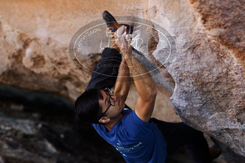 Bouldering in Hueco Tanks on 11/02/2018 with Blue Lizard Climbing and Yoga
Filename: SRM_20181102_1201421.jpg
Aperture: f/2.0
Shutter Speed: 1/320
Body: Canon EOS-1D Mark II
Lens: Canon EF 85mm f/1.2 L II