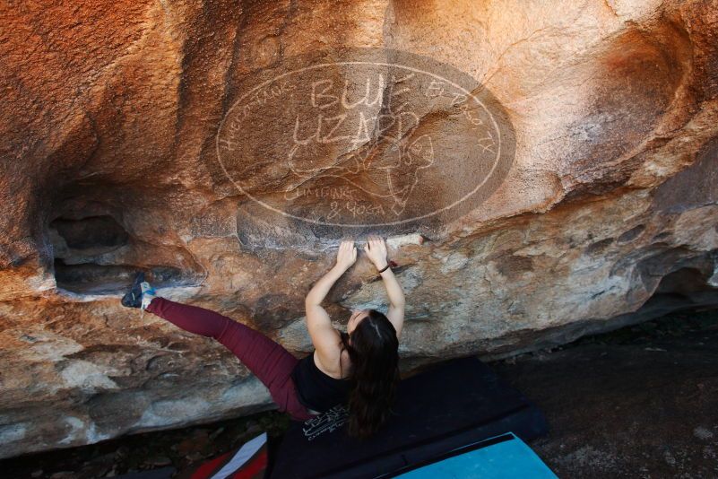 Bouldering in Hueco Tanks on 11/02/2018 with Blue Lizard Climbing and Yoga
Filename: SRM_20181102_1416400.jpg
Aperture: f/4.5
Shutter Speed: 1/250
Body: Canon EOS-1D Mark II
Lens: Canon EF 16-35mm f/2.8 L