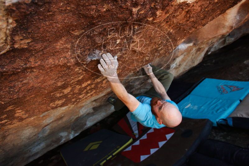 Bouldering in Hueco Tanks on 11/02/2018 with Blue Lizard Climbing and Yoga
Filename: SRM_20181102_1502021.jpg
Aperture: f/4.0
Shutter Speed: 1/400
Body: Canon EOS-1D Mark II
Lens: Canon EF 16-35mm f/2.8 L