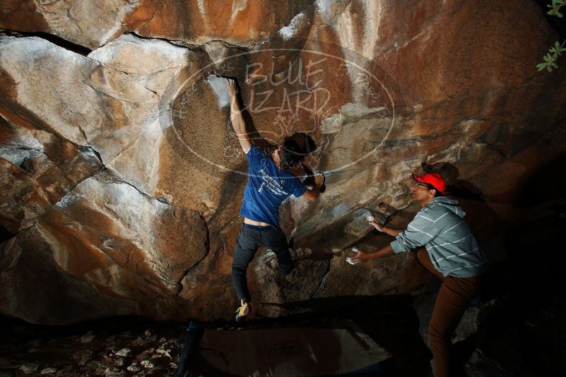 Bouldering in Hueco Tanks on 11/02/2018 with Blue Lizard Climbing and Yoga
Filename: SRM_20181102_1712490.jpg
Aperture: f/8.0
Shutter Speed: 1/250
Body: Canon EOS-1D Mark II
Lens: Canon EF 16-35mm f/2.8 L