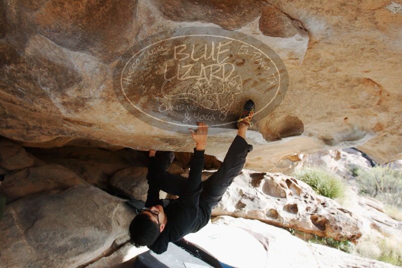 Bouldering in Hueco Tanks on 11/03/2018 with Blue Lizard Climbing and Yoga
Filename: SRM_20181103_0935490.jpg
Aperture: f/5.6
Shutter Speed: 1/500
Body: Canon EOS-1D Mark II
Lens: Canon EF 16-35mm f/2.8 L