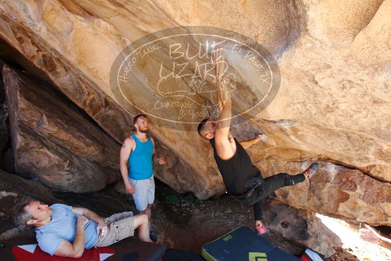 Bouldering in Hueco Tanks on 11/03/2018 with Blue Lizard Climbing and Yoga

Filename: SRM_20181103_1145301.jpg
Aperture: f/5.6
Shutter Speed: 1/250
Body: Canon EOS-1D Mark II
Lens: Canon EF 16-35mm f/2.8 L