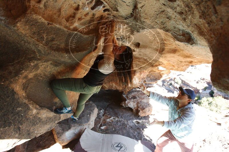 Bouldering in Hueco Tanks on 11/03/2018 with Blue Lizard Climbing and Yoga

Filename: SRM_20181103_1432361.jpg
Aperture: f/5.6
Shutter Speed: 1/320
Body: Canon EOS-1D Mark II
Lens: Canon EF 16-35mm f/2.8 L