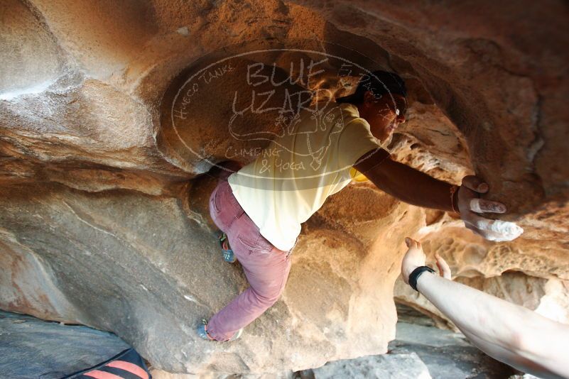 Bouldering in Hueco Tanks on 11/03/2018 with Blue Lizard Climbing and Yoga
Filename: SRM_20181103_1613260.jpg
Aperture: f/2.8
Shutter Speed: 1/125
Body: Canon EOS-1D Mark II
Lens: Canon EF 16-35mm f/2.8 L