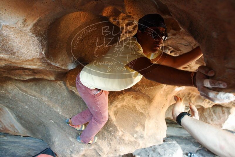 Bouldering in Hueco Tanks on 11/03/2018 with Blue Lizard Climbing and Yoga

Filename: SRM_20181103_1613331.jpg
Aperture: f/2.8
Shutter Speed: 1/100
Body: Canon EOS-1D Mark II
Lens: Canon EF 16-35mm f/2.8 L