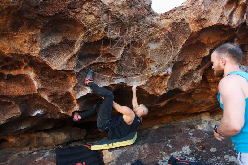 Bouldering in Hueco Tanks on 11/03/2018 with Blue Lizard Climbing and Yoga
Filename: SRM_20181103_1635400.jpg
Aperture: f/4.0
Shutter Speed: 1/250
Body: Canon EOS-1D Mark II
Lens: Canon EF 16-35mm f/2.8 L