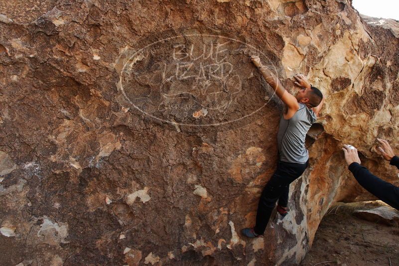 Bouldering in Hueco Tanks on 11/04/2018 with Blue Lizard Climbing and Yoga

Filename: SRM_20181104_1030590.jpg
Aperture: f/5.0
Shutter Speed: 1/320
Body: Canon EOS-1D Mark II
Lens: Canon EF 16-35mm f/2.8 L