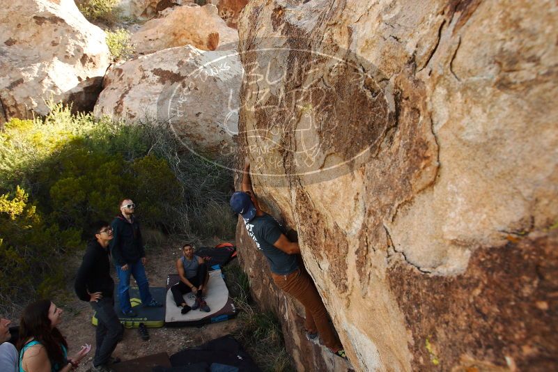 Bouldering in Hueco Tanks on 11/04/2018 with Blue Lizard Climbing and Yoga
Filename: SRM_20181104_1045100.jpg
Aperture: f/5.6
Shutter Speed: 1/400
Body: Canon EOS-1D Mark II
Lens: Canon EF 16-35mm f/2.8 L
