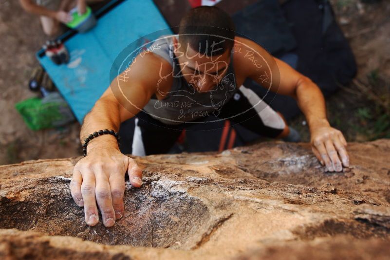 Bouldering in Hueco Tanks on 11/04/2018 with Blue Lizard Climbing and Yoga
Filename: SRM_20181104_1054230.jpg
Aperture: f/4.0
Shutter Speed: 1/400
Body: Canon EOS-1D Mark II
Lens: Canon EF 16-35mm f/2.8 L