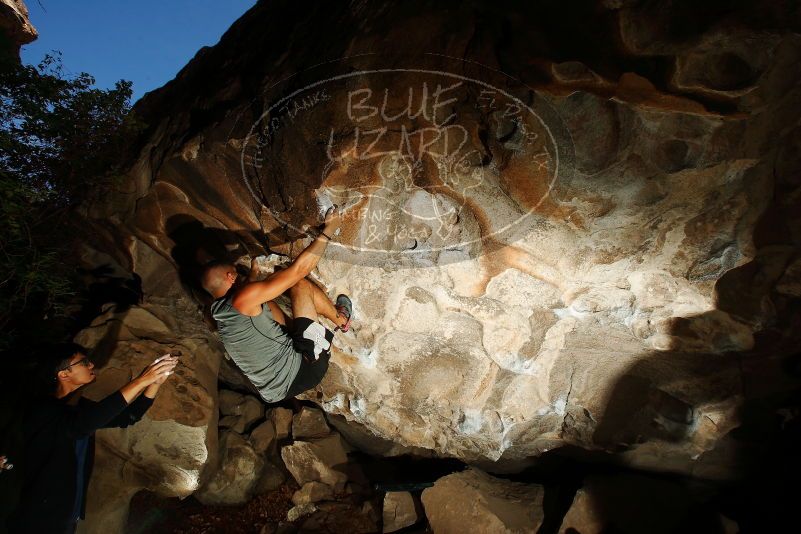 Bouldering in Hueco Tanks on 11/04/2018 with Blue Lizard Climbing and Yoga

Filename: SRM_20181104_1204160.jpg
Aperture: f/8.0
Shutter Speed: 1/250
Body: Canon EOS-1D Mark II
Lens: Canon EF 16-35mm f/2.8 L