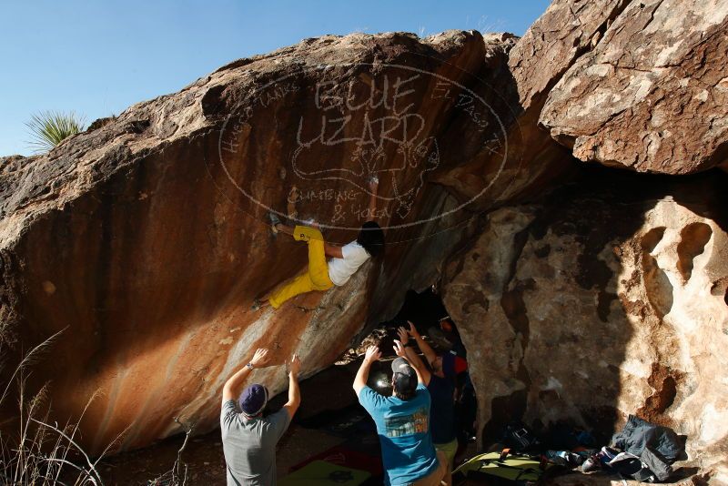 Bouldering in Hueco Tanks on 11/10/2018 with Blue Lizard Climbing and Yoga

Filename: SRM_20181110_1554060.jpg
Aperture: f/9.0
Shutter Speed: 1/250
Body: Canon EOS-1D Mark II
Lens: Canon EF 16-35mm f/2.8 L