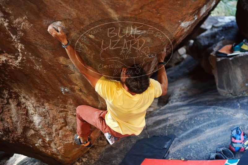 Bouldering in Hueco Tanks on 11/11/2018 with Blue Lizard Climbing and Yoga

Filename: SRM_20181111_1614200.jpg
Aperture: f/2.2
Shutter Speed: 1/250
Body: Canon EOS-1D Mark II
Lens: Canon EF 50mm f/1.8 II