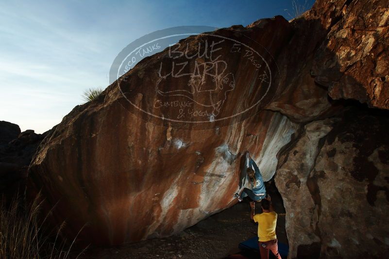 Bouldering in Hueco Tanks on 11/11/2018 with Blue Lizard Climbing and Yoga
Filename: SRM_20181111_1727550.jpg
Aperture: f/8.0
Shutter Speed: 1/250
Body: Canon EOS-1D Mark II
Lens: Canon EF 16-35mm f/2.8 L