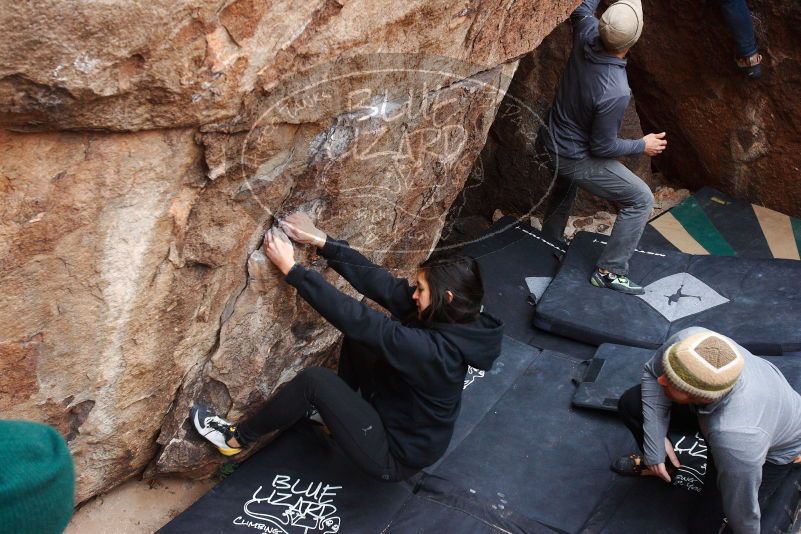 Bouldering in Hueco Tanks on 11/24/2018 with Blue Lizard Climbing and Yoga
Filename: SRM_20181124_1046220.jpg
Aperture: f/4.5
Shutter Speed: 1/250
Body: Canon EOS-1D Mark II
Lens: Canon EF 16-35mm f/2.8 L