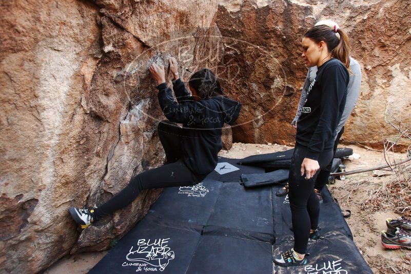 Bouldering in Hueco Tanks on 11/24/2018 with Blue Lizard Climbing and Yoga
Filename: SRM_20181124_1107190.jpg
Aperture: f/3.5
Shutter Speed: 1/200
Body: Canon EOS-1D Mark II
Lens: Canon EF 16-35mm f/2.8 L