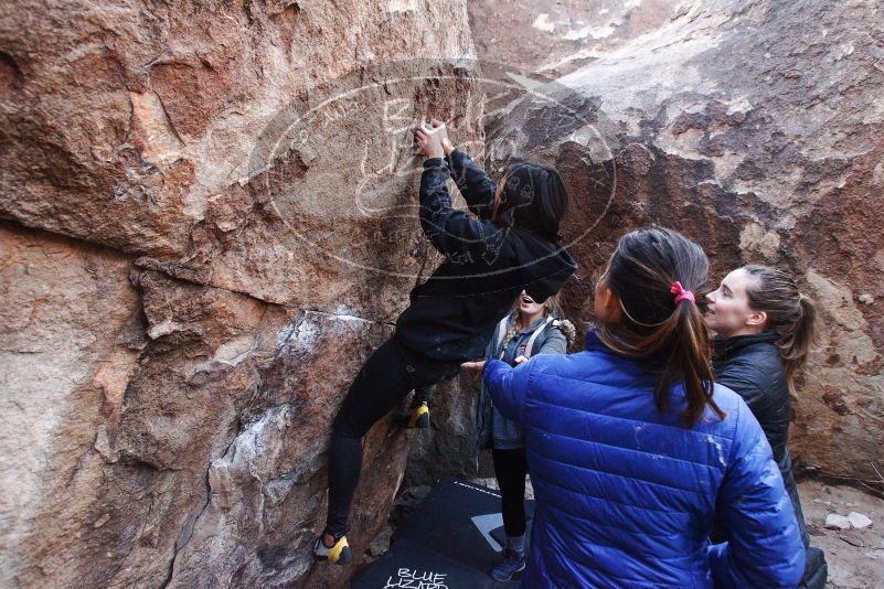 Bouldering in Hueco Tanks on 11/24/2018 with Blue Lizard Climbing and Yoga
Filename: SRM_20181124_1129511.jpg
Aperture: f/5.0
Shutter Speed: 1/250
Body: Canon EOS-1D Mark II
Lens: Canon EF 16-35mm f/2.8 L