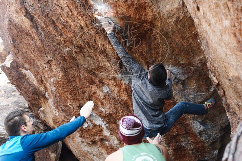 Bouldering in Hueco Tanks on 11/24/2018 with Blue Lizard Climbing and Yoga

Filename: SRM_20181124_1255592.jpg
Aperture: f/5.0
Shutter Speed: 1/250
Body: Canon EOS-1D Mark II
Lens: Canon EF 50mm f/1.8 II