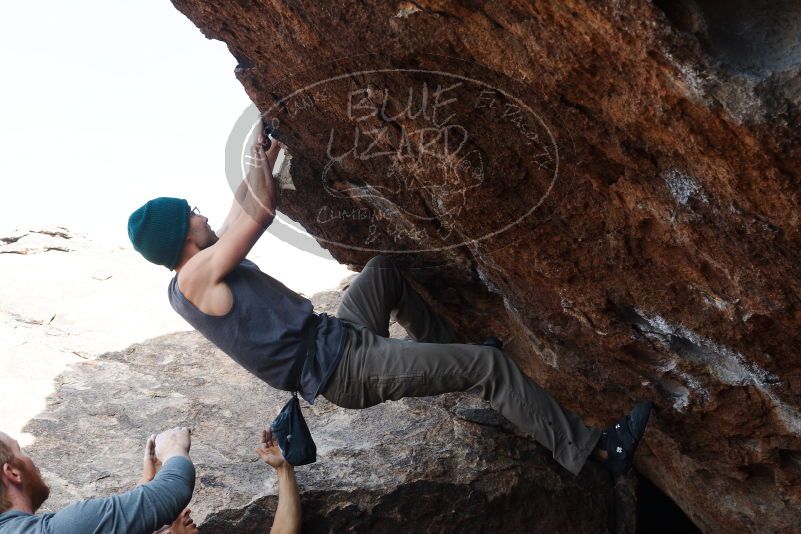 Bouldering in Hueco Tanks on 11/24/2018 with Blue Lizard Climbing and Yoga
Filename: SRM_20181124_1258450.jpg
Aperture: f/8.0
Shutter Speed: 1/250
Body: Canon EOS-1D Mark II
Lens: Canon EF 50mm f/1.8 II