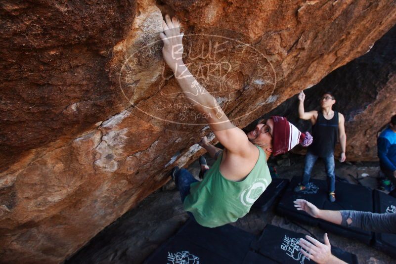 Bouldering in Hueco Tanks on 11/24/2018 with Blue Lizard Climbing and Yoga

Filename: SRM_20181124_1309451.jpg
Aperture: f/6.3
Shutter Speed: 1/250
Body: Canon EOS-1D Mark II
Lens: Canon EF 16-35mm f/2.8 L