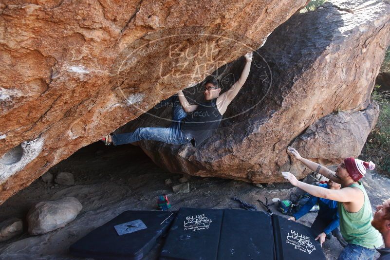 Bouldering in Hueco Tanks on 11/24/2018 with Blue Lizard Climbing and Yoga
Filename: SRM_20181124_1311460.jpg
Aperture: f/5.0
Shutter Speed: 1/250
Body: Canon EOS-1D Mark II
Lens: Canon EF 16-35mm f/2.8 L