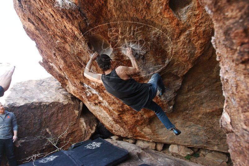 Bouldering in Hueco Tanks on 11/24/2018 with Blue Lizard Climbing and Yoga
Filename: SRM_20181124_1320450.jpg
Aperture: f/5.6
Shutter Speed: 1/250
Body: Canon EOS-1D Mark II
Lens: Canon EF 16-35mm f/2.8 L