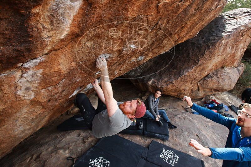 Bouldering in Hueco Tanks on 11/24/2018 with Blue Lizard Climbing and Yoga
Filename: SRM_20181124_1338590.jpg
Aperture: f/7.1
Shutter Speed: 1/250
Body: Canon EOS-1D Mark II
Lens: Canon EF 16-35mm f/2.8 L