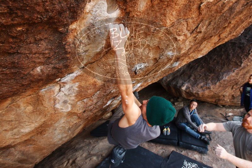 Bouldering in Hueco Tanks on 11/24/2018 with Blue Lizard Climbing and Yoga
Filename: SRM_20181124_1340033.jpg
Aperture: f/5.6
Shutter Speed: 1/320
Body: Canon EOS-1D Mark II
Lens: Canon EF 16-35mm f/2.8 L