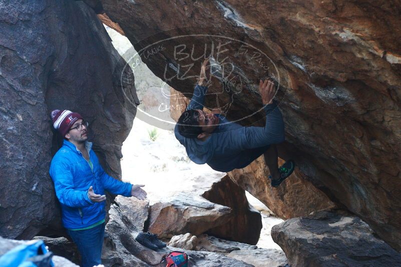 Bouldering in Hueco Tanks on 11/24/2018 with Blue Lizard Climbing and Yoga

Filename: SRM_20181124_1606490.jpg
Aperture: f/4.5
Shutter Speed: 1/250
Body: Canon EOS-1D Mark II
Lens: Canon EF 50mm f/1.8 II