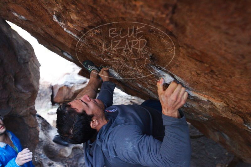 Bouldering in Hueco Tanks on 11/24/2018 with Blue Lizard Climbing and Yoga
Filename: SRM_20181124_1619190.jpg
Aperture: f/4.5
Shutter Speed: 1/250
Body: Canon EOS-1D Mark II
Lens: Canon EF 16-35mm f/2.8 L