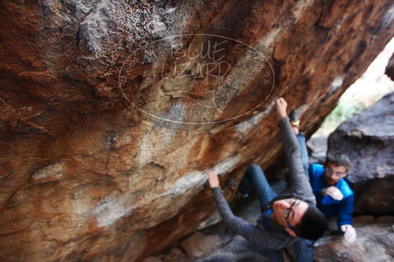 Bouldering in Hueco Tanks on 11/24/2018 with Blue Lizard Climbing and Yoga
Filename: SRM_20181124_1623490.jpg
Aperture: f/2.8
Shutter Speed: 1/250
Body: Canon EOS-1D Mark II
Lens: Canon EF 16-35mm f/2.8 L