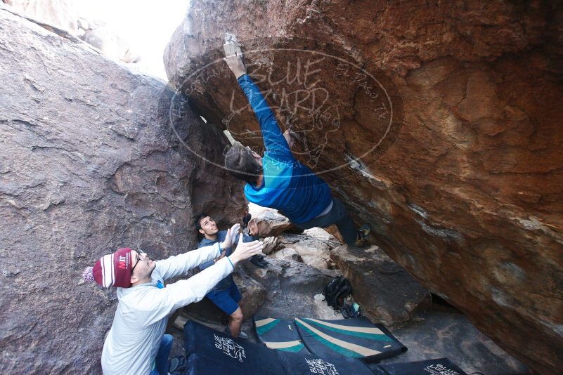 Bouldering in Hueco Tanks on 11/24/2018 with Blue Lizard Climbing and Yoga
Filename: SRM_20181124_1632450.jpg
Aperture: f/5.0
Shutter Speed: 1/250
Body: Canon EOS-1D Mark II
Lens: Canon EF 16-35mm f/2.8 L