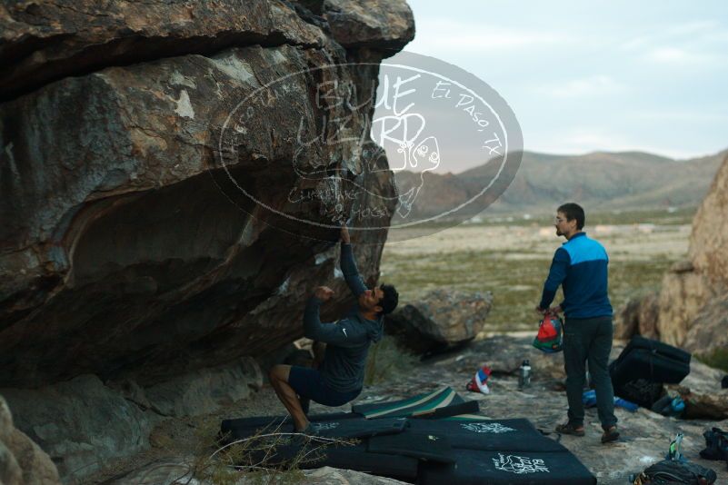 Bouldering in Hueco Tanks on 11/24/2018 with Blue Lizard Climbing and Yoga
Filename: SRM_20181124_1804470.jpg
Aperture: f/2.5
Shutter Speed: 1/250
Body: Canon EOS-1D Mark II
Lens: Canon EF 50mm f/1.8 II