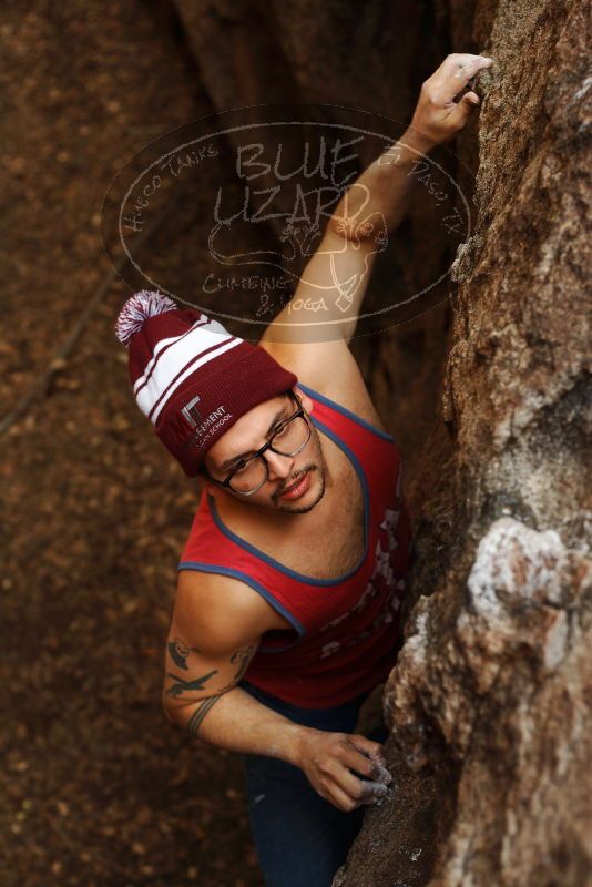 Bouldering in Hueco Tanks on 11/23/2018 with Blue Lizard Climbing and Yoga
Filename: SRM_20181123_1601491.jpg
Aperture: f/3.2
Shutter Speed: 1/250
Body: Canon EOS-1D Mark II
Lens: Canon EF 50mm f/1.8 II